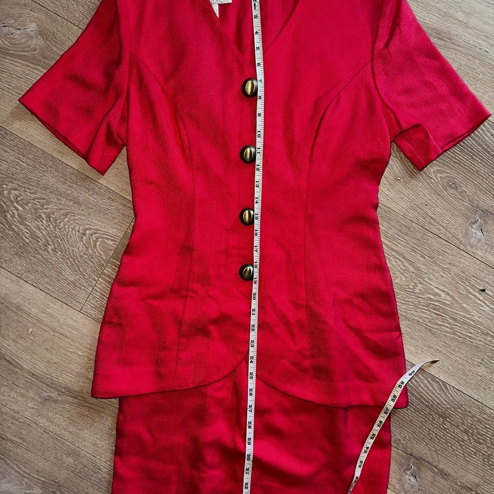 VTG 80s 90s Magenta Pink Dress Suit Button Front Petite Sz 6 NWT 💕 - Picture 4 of 14